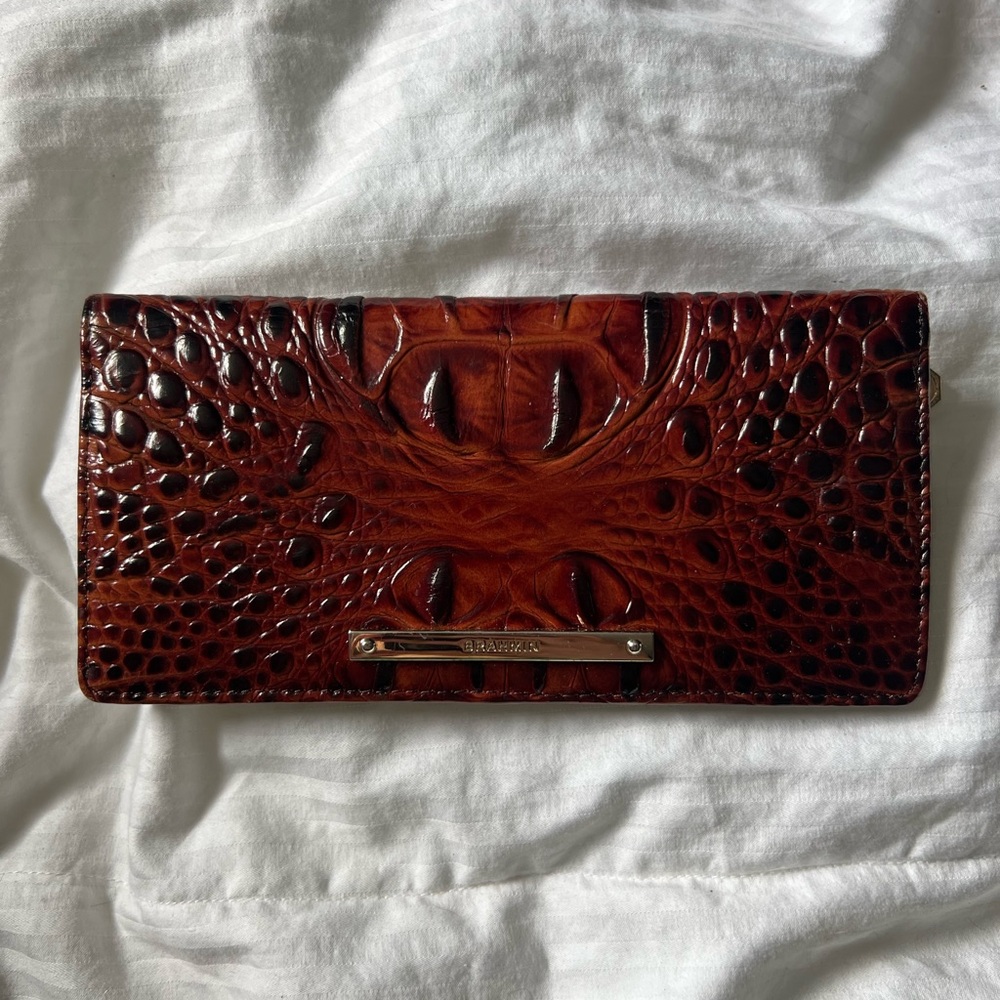Brahmin Brown Croc-Embossed Wallet